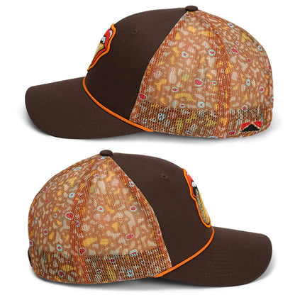Paramount Outdoors Trout Tongue Fly Fishing Hat Patch Mesh Back Rope Cap