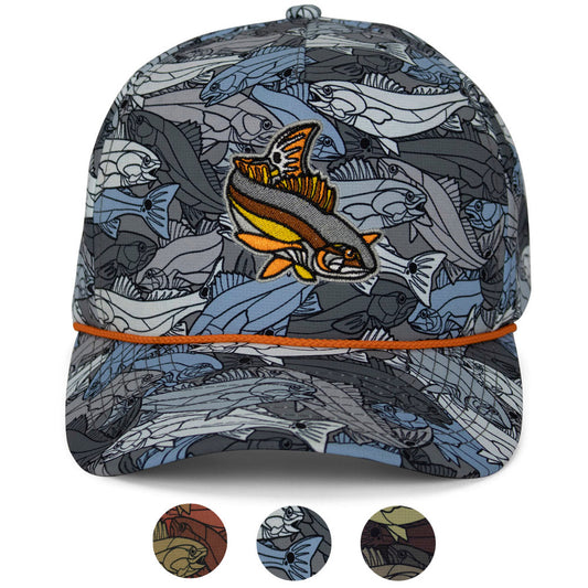 Paramount Outdoors Redfish Stained Glass 5-Panel Trucker Rope Cap
