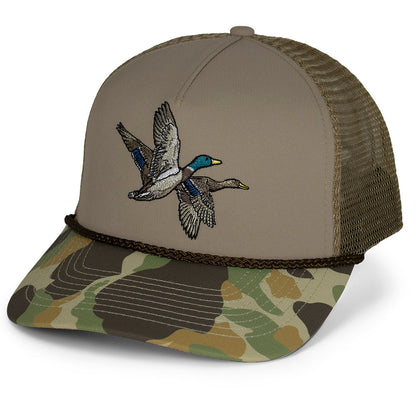 Paramount Outdoors Mallard Drake Pair Old School Camo 5-Panel Trucker