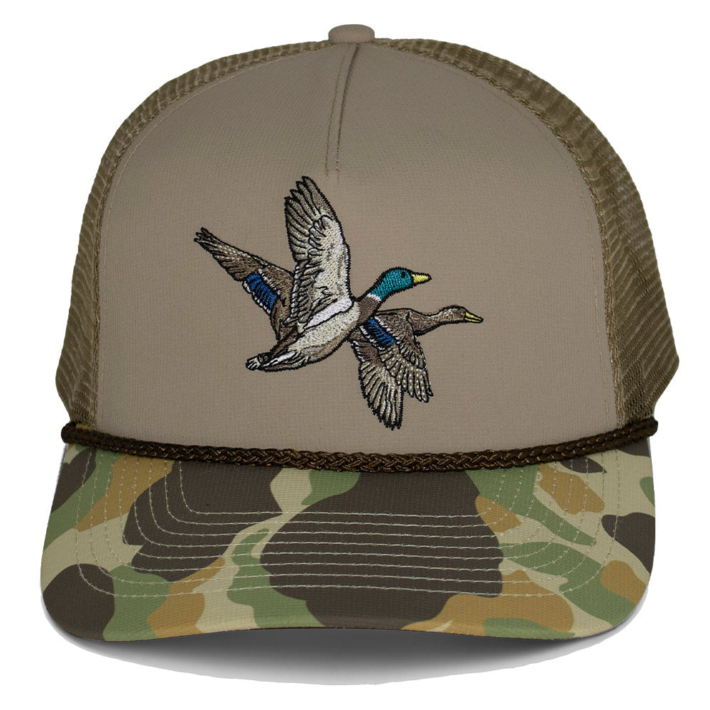 Paramount Outdoors Mallard Drake Pair Old School Camo 5-Panel Trucker