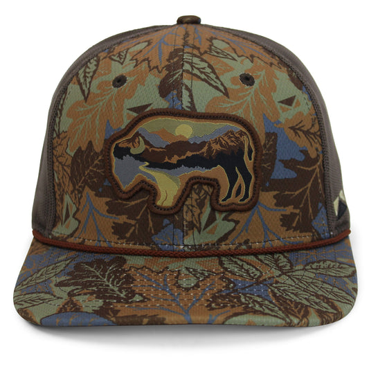 Paramount Outdoors Sunset Bison Buffalo Meshback Rope Cap