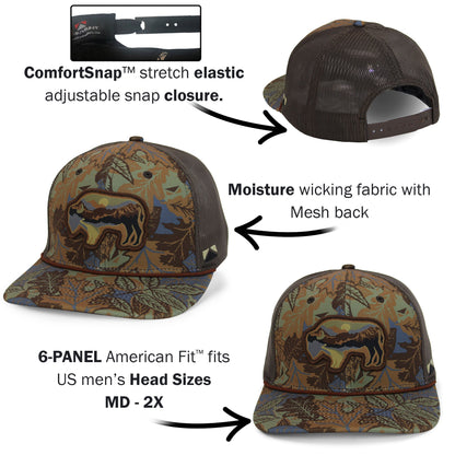 Paramount Outdoors Sunset Bison Buffalo Meshback Rope Cap