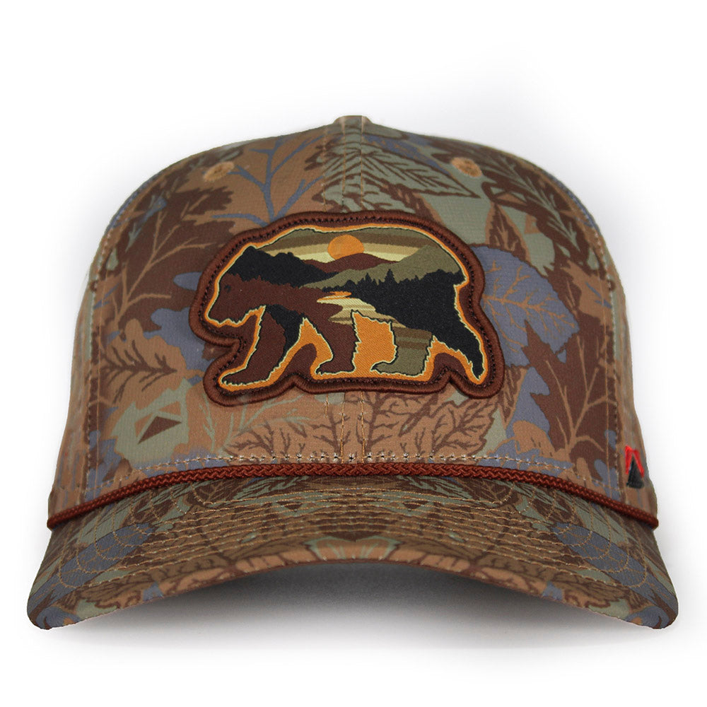 Paramount Outdoors Sunset Bear Cloud Texture 5-Panel Rope Cap