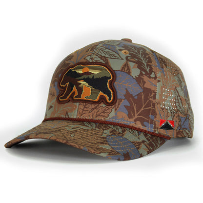 Paramount Outdoors Sunset Bear Cloud Texture 5-Panel Rope Cap