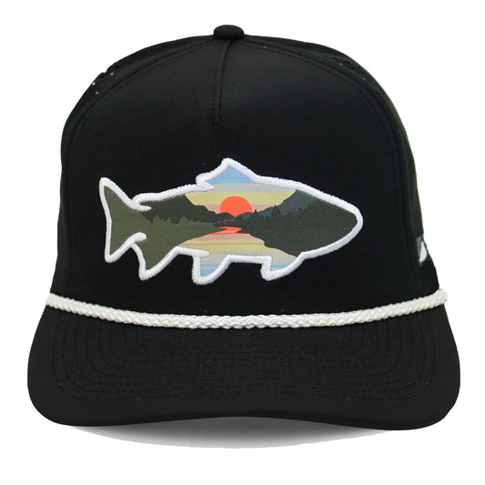 Paramount Outdoors Sunset Fish Silhouette 5-Panel Performance Rope Cap