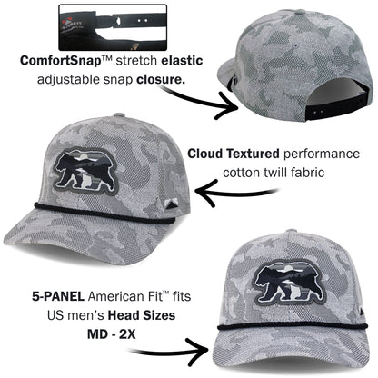 Paramount Outdoors Sunset Bear Cloud Texture 5-Panel Rope Cap