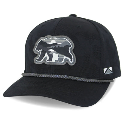 Paramount Outdoors Sunset Bear Cloud Texture 5-Panel Rope Cap