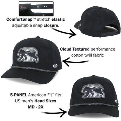 Paramount Outdoors Sunset Bear Cloud Texture 5-Panel Rope Cap