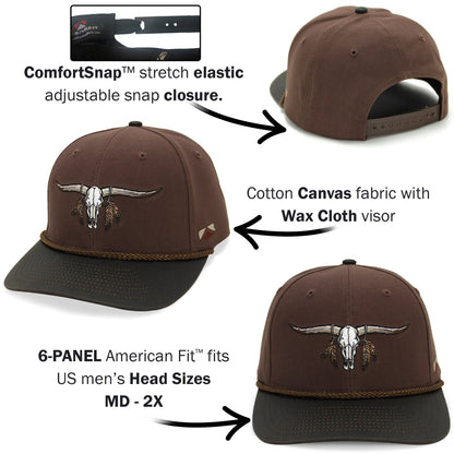 Paramount Outdoors Longhorn 6-Panel Hat with Wax Cloth Visor