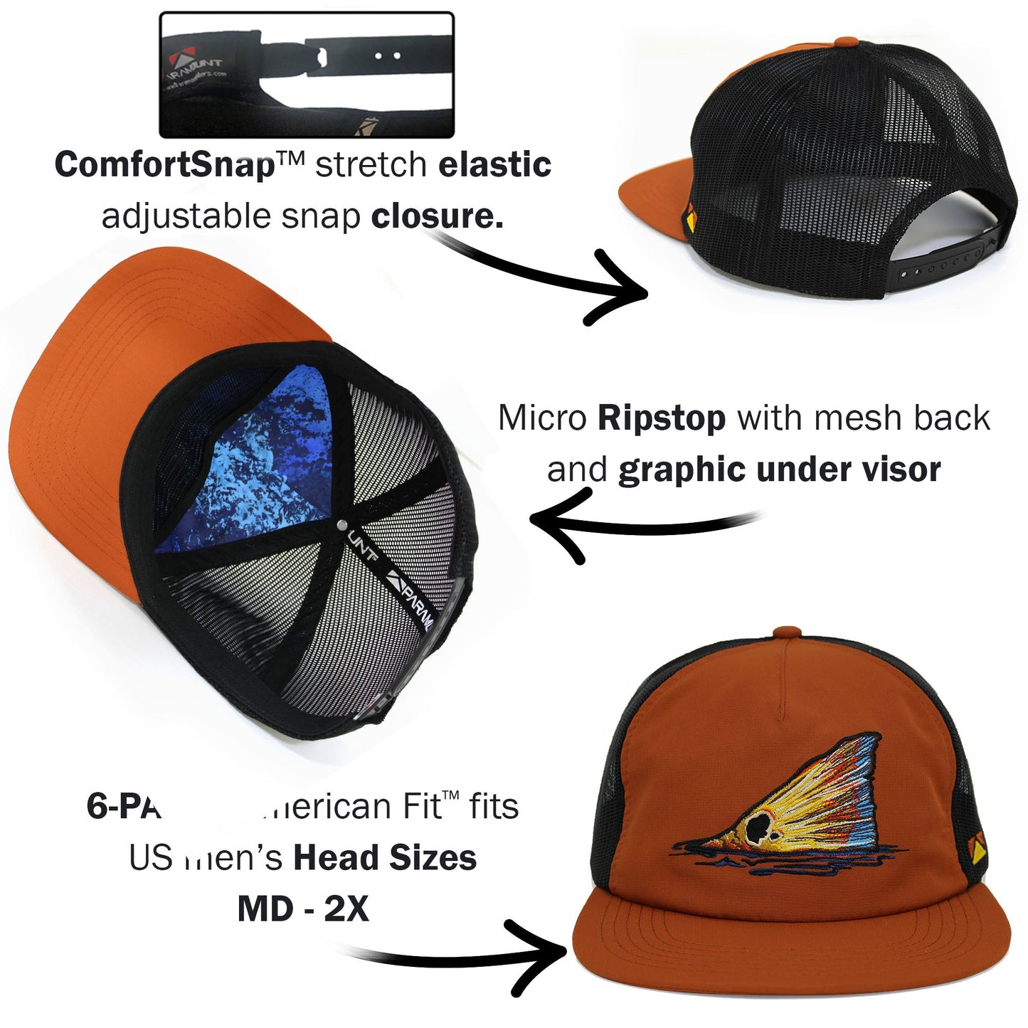 Paramount Outdoors Redfish Tail Mesh Back Performance Hat