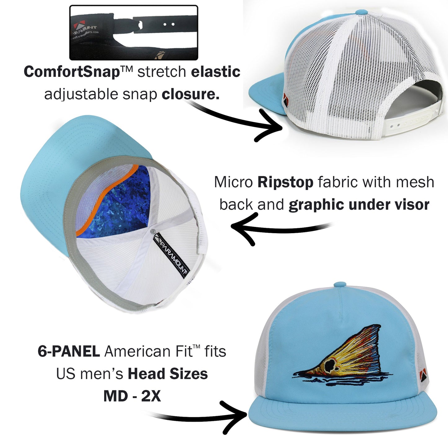 Paramount Outdoors Redfish Tail Mesh Back Performance Hat