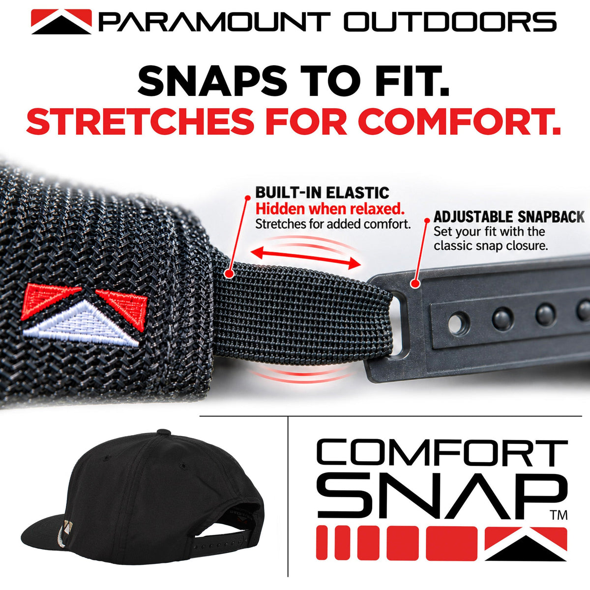 Paramount Outdoors Black Pintail Performance Rope Cap
