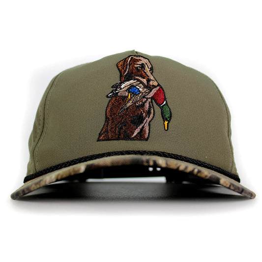 Paramount Outdoors Chocolate Lab Duck Dog 5-Panel Camo Visor
