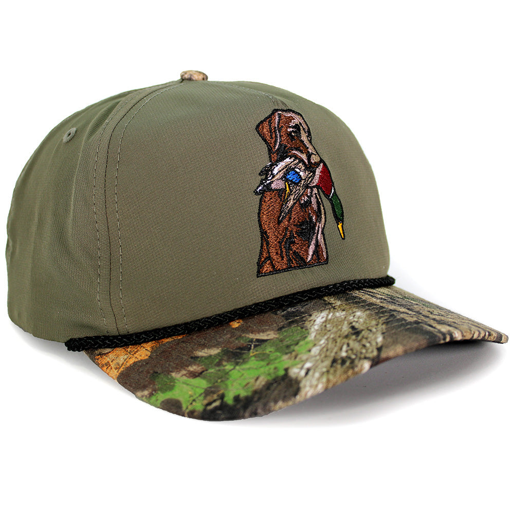 Paramount Outdoors Chocolate Lab Duck Dog 5-Panel Camo Visor