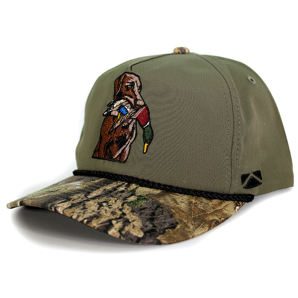 Paramount Outdoors Chocolate Lab Duck Dog 5-Panel Camo Visor