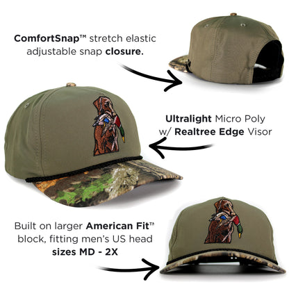 Paramount Outdoors Chocolate Lab Duck Dog 5-Panel Camo Visor