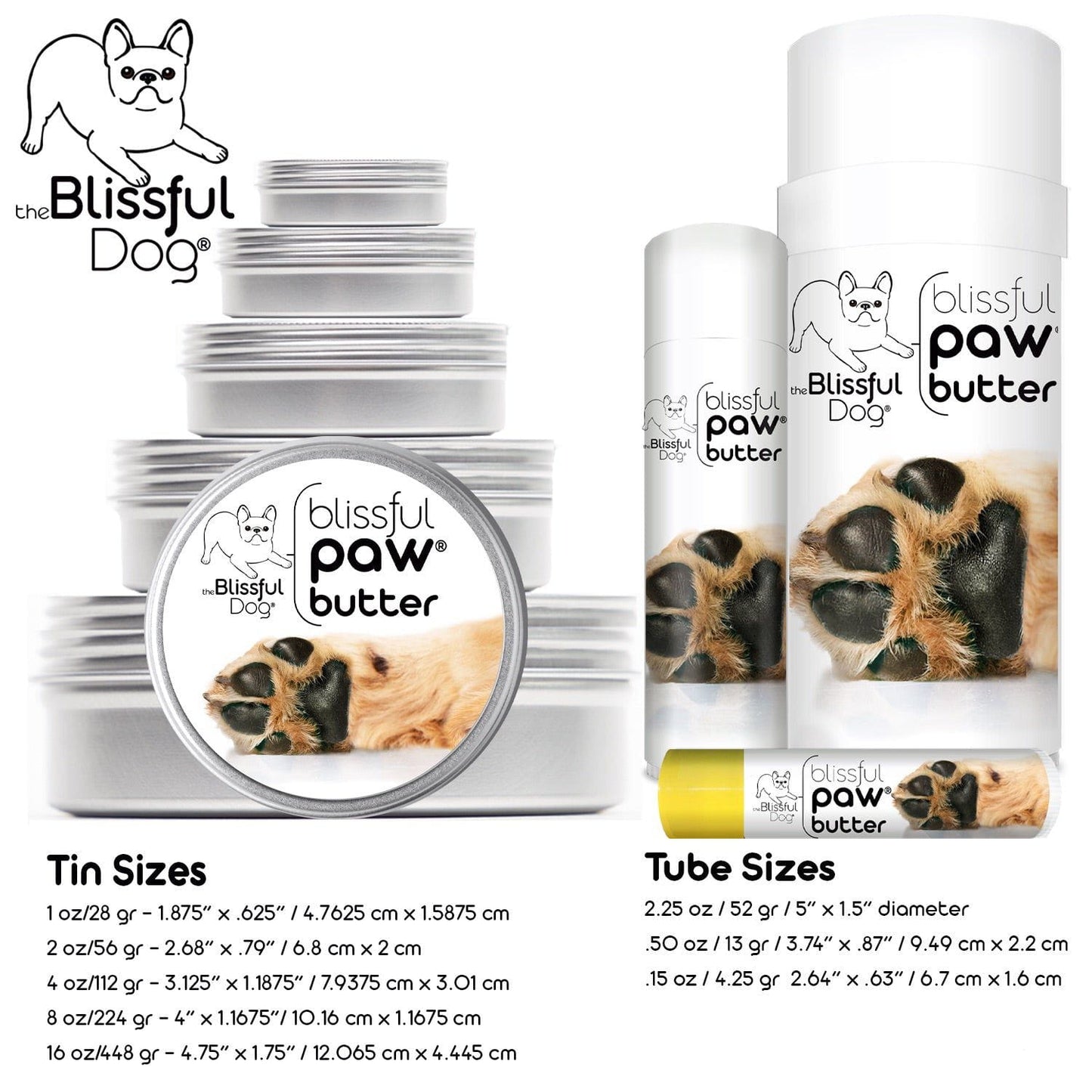 The Blissful Dog Blissful Paw® Butter Moisturizes Rough, Dry Paw Pads