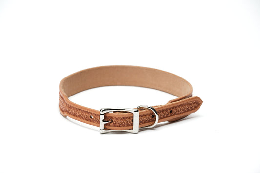 Texas Saddlery Natural Basket Dog Collar