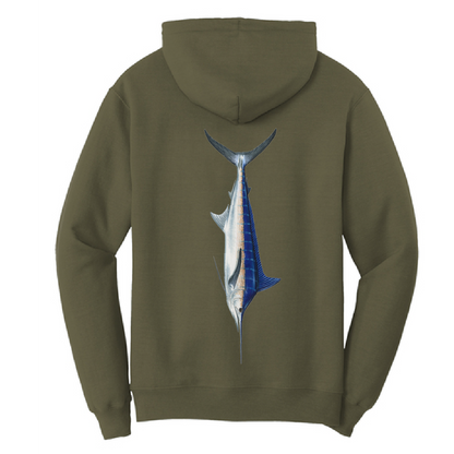 Saltwater Born Blue Marlin Cotton Hoodie