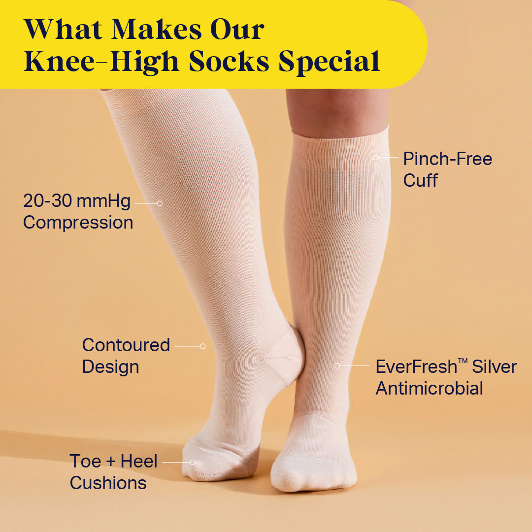 Comrad Knee-High Compression Socks - Solid (20-30 mmHg)