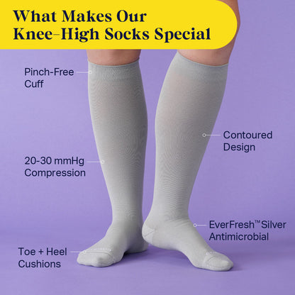 Comrad Knee-High Compression Socks - Solid (20-30 mmHg)