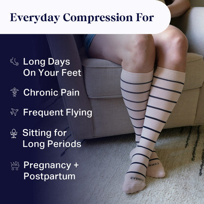 Comrad Knee-High Compression Socks – Stripes (20-30 mmHg)
