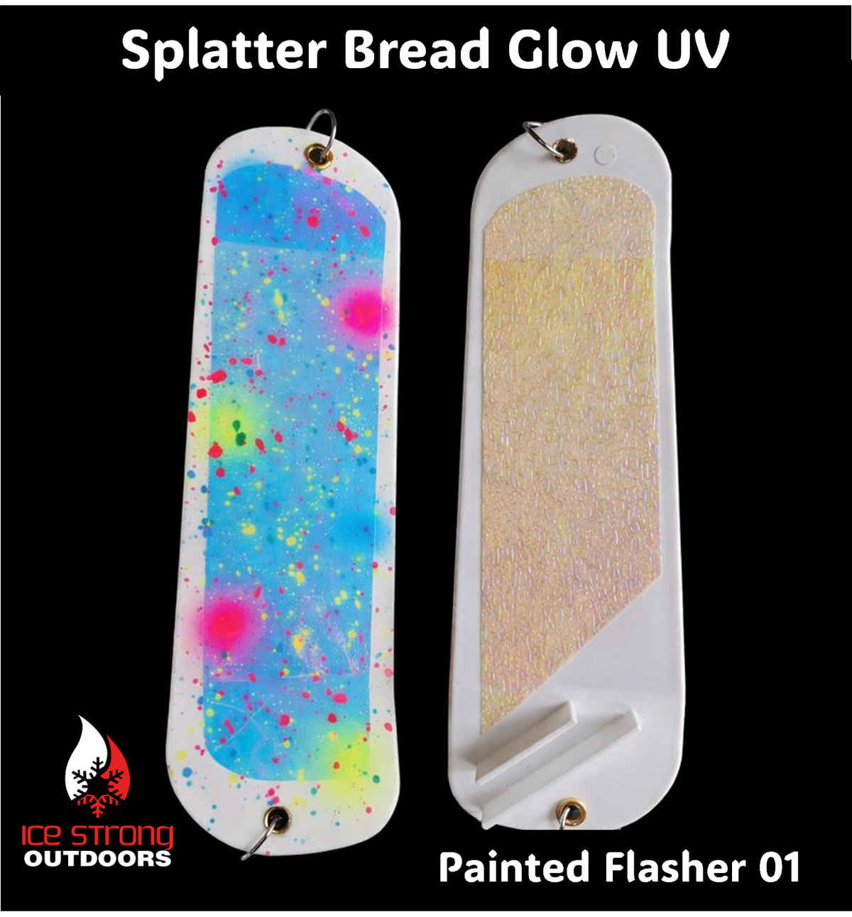 Ice Strong Outdoors - 8.5" Dual Fin Flasher Series - Painted Glow/UV Series - NEW 2026!