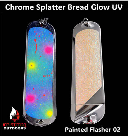 Ice Strong Outdoors - 8.5" Dual Fin Flasher Series - Painted Glow/UV Series - NEW 2026!