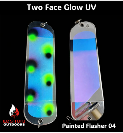 Ice Strong Outdoors - 8.5" Dual Fin Flasher Series - Painted Glow/UV Series - NEW 2026!