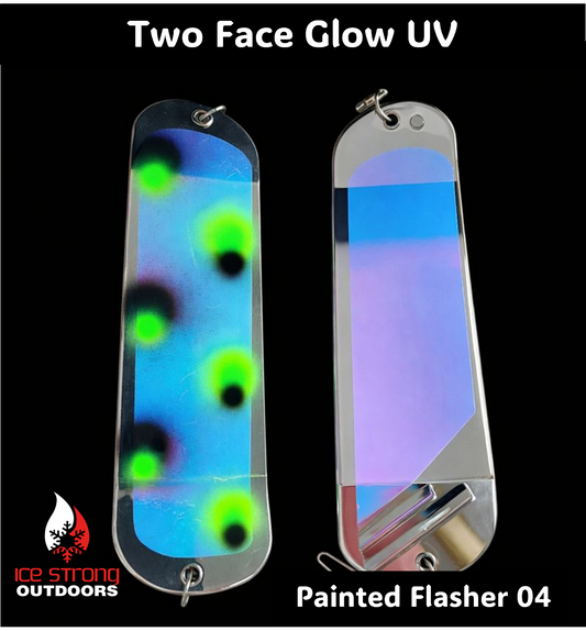 Ice Strong Outdoors - 8.5" Dual Fin Flasher Series - Painted Glow/UV Series - NEW 2026!