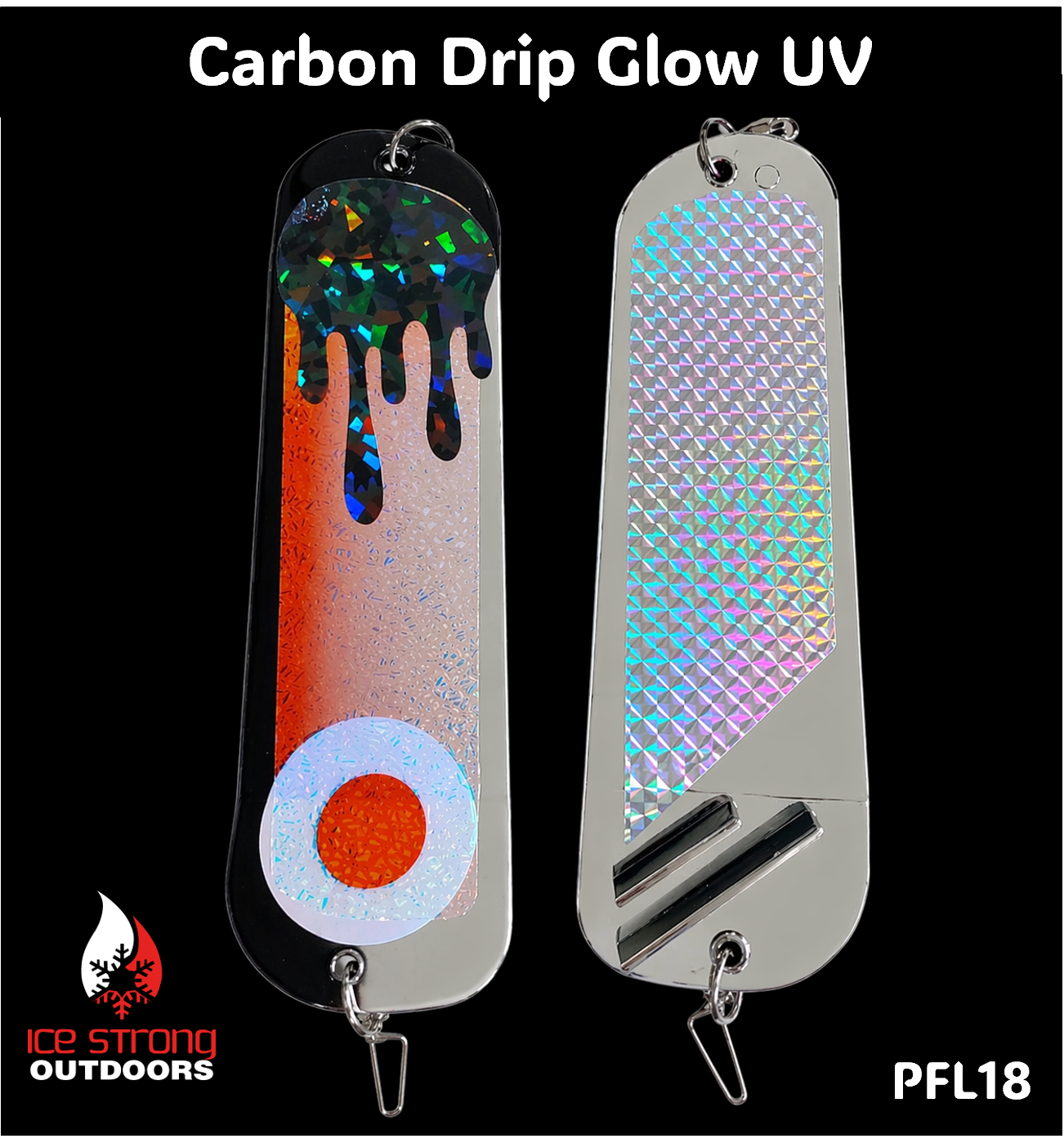 Ice Strong Outdoors - 8.5" Dual Fin Flasher Series - Painted Glow/UV Series - NEW 2026!