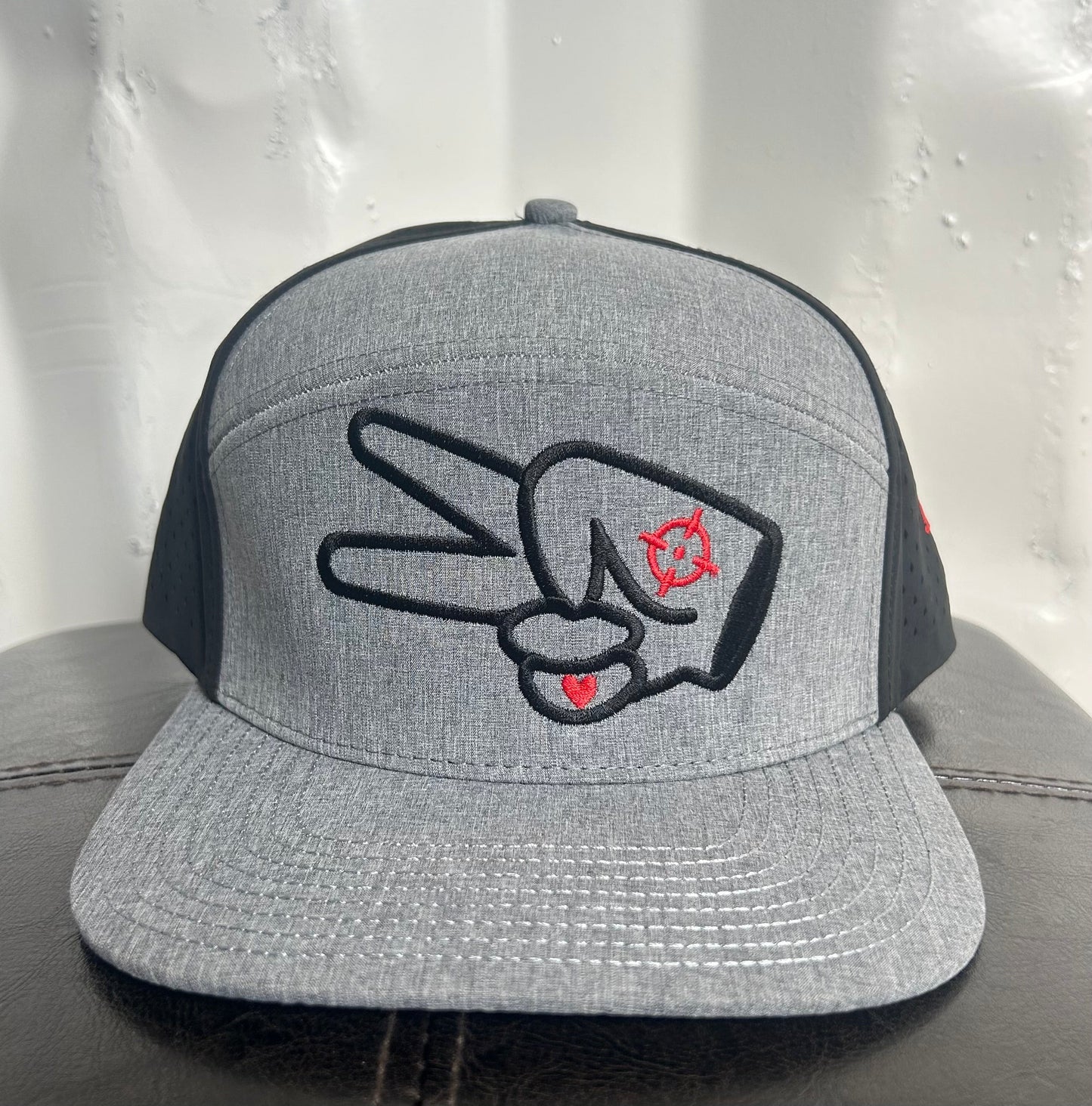 Hustlin Hippie PL Series Hydro Cap- HEATHER GRAY/BLACK- BLACK LOGO w/ BOLD style