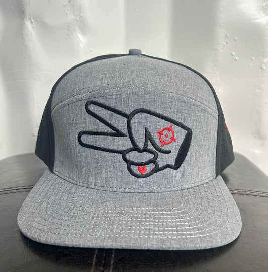 Hustlin Hippie PL Series Hydro Cap- HEATHER GRAY/BLACK- BLACK LOGO w/ BOLD style