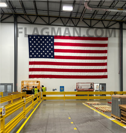 Flagman of America Nylon American Flag with Grommets Along Edges for Wall Hanging *Made in USA*