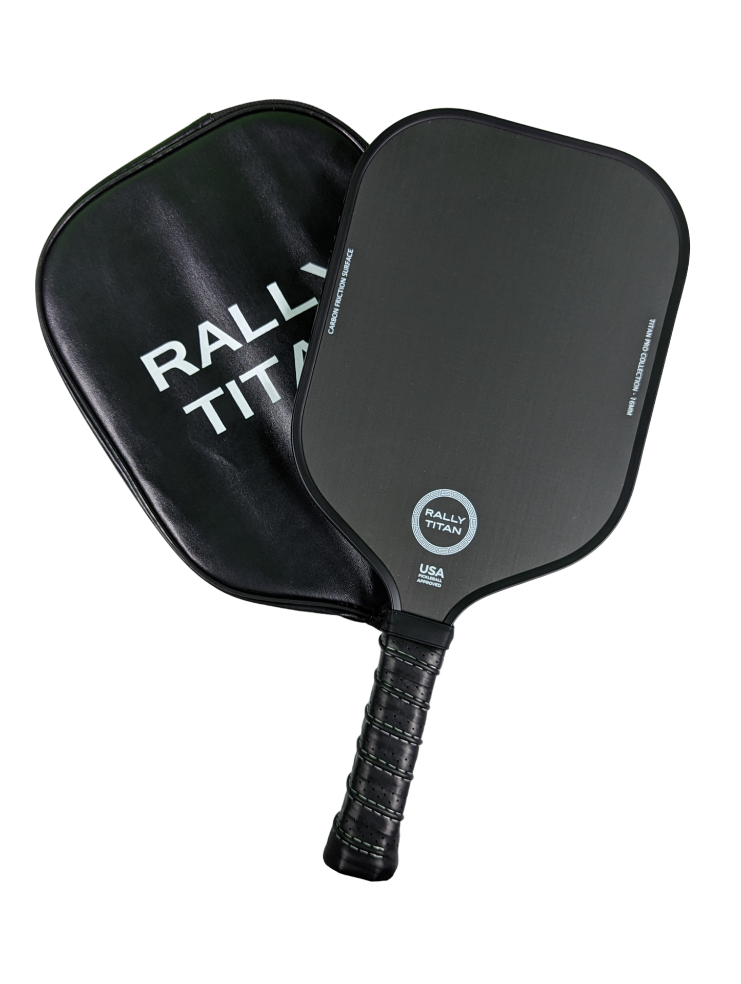 Rally Titan Pickleball Titan Pro Control | 16MM | T700 Titan Carbon Friction Surface | Textured Surface | Black