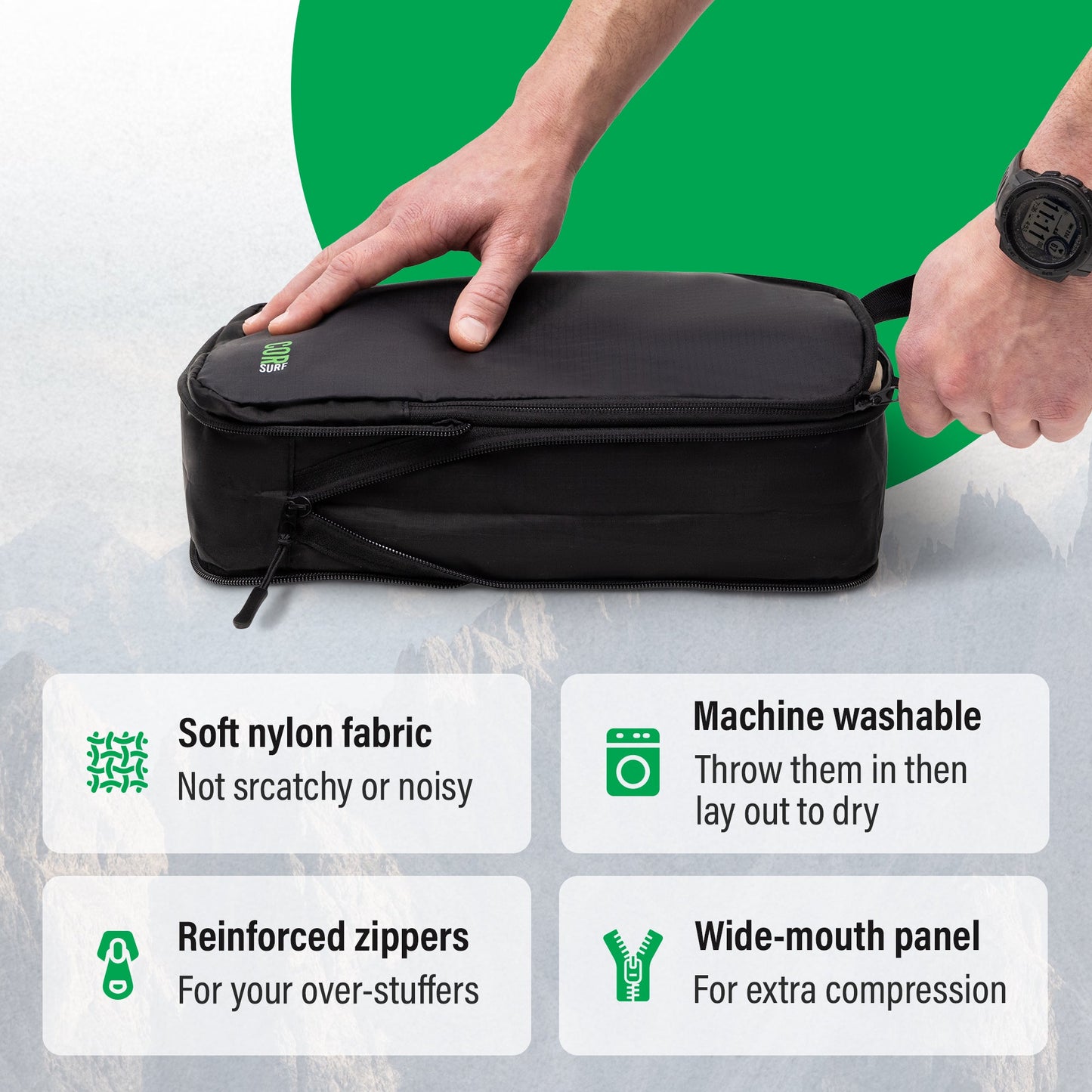 COR Surf Island Hopper Travel Bundle - Backpack + Toiletry Bag + Compression Packing Cubes with YKK