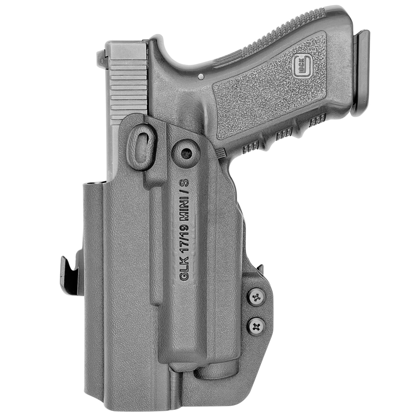 Rounded Gear Paddle Holster fits Glock 19 19X 23 32 45 Olight Baldr S/Mini