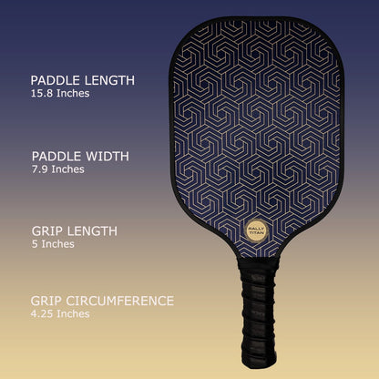 Rally Titan Pickleball Blue Hex | 10MM | T300 Textured Carbon Fiber Surface