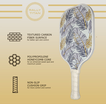 Rally Titan Pickleball Beverly | 10MM | T300 Textured Carbon Fiber Surface