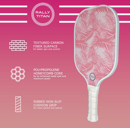 Rally Titan Pickleball Malibu | 10MM | T300 Textured Carbon Fiber Surface
