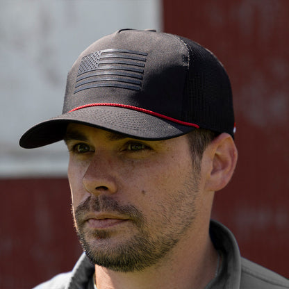 Paramount Outdoors Ridgeline Thin Red Line-trucker Hat American Flag Rope Cap