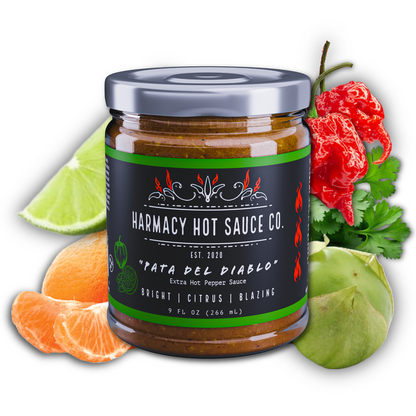 Harmacy Hot Sauce Co. Pata del Diablo - Extra Hot Tomatillo & Clementine Pepper Sauce (9oz)