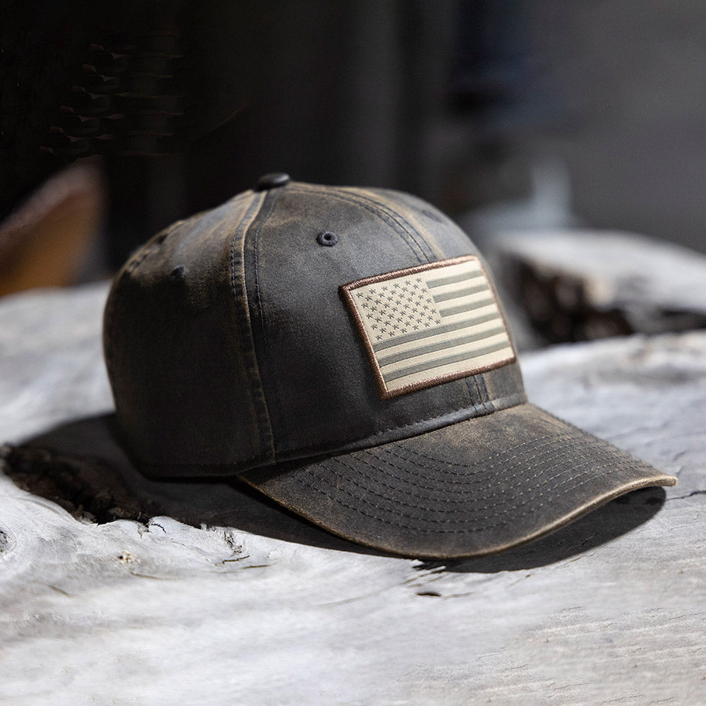 Paramount Outdoors Waxed Cloth American Flag Dad Cap