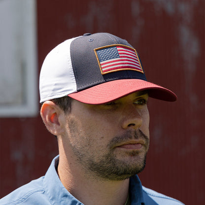 Paramount Outdoors Riverside American Flag Hat Structured Ripstop Cap RWB