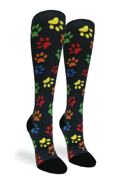Crazy Compression Paw Prints Black - (Standard & Extra Wide)