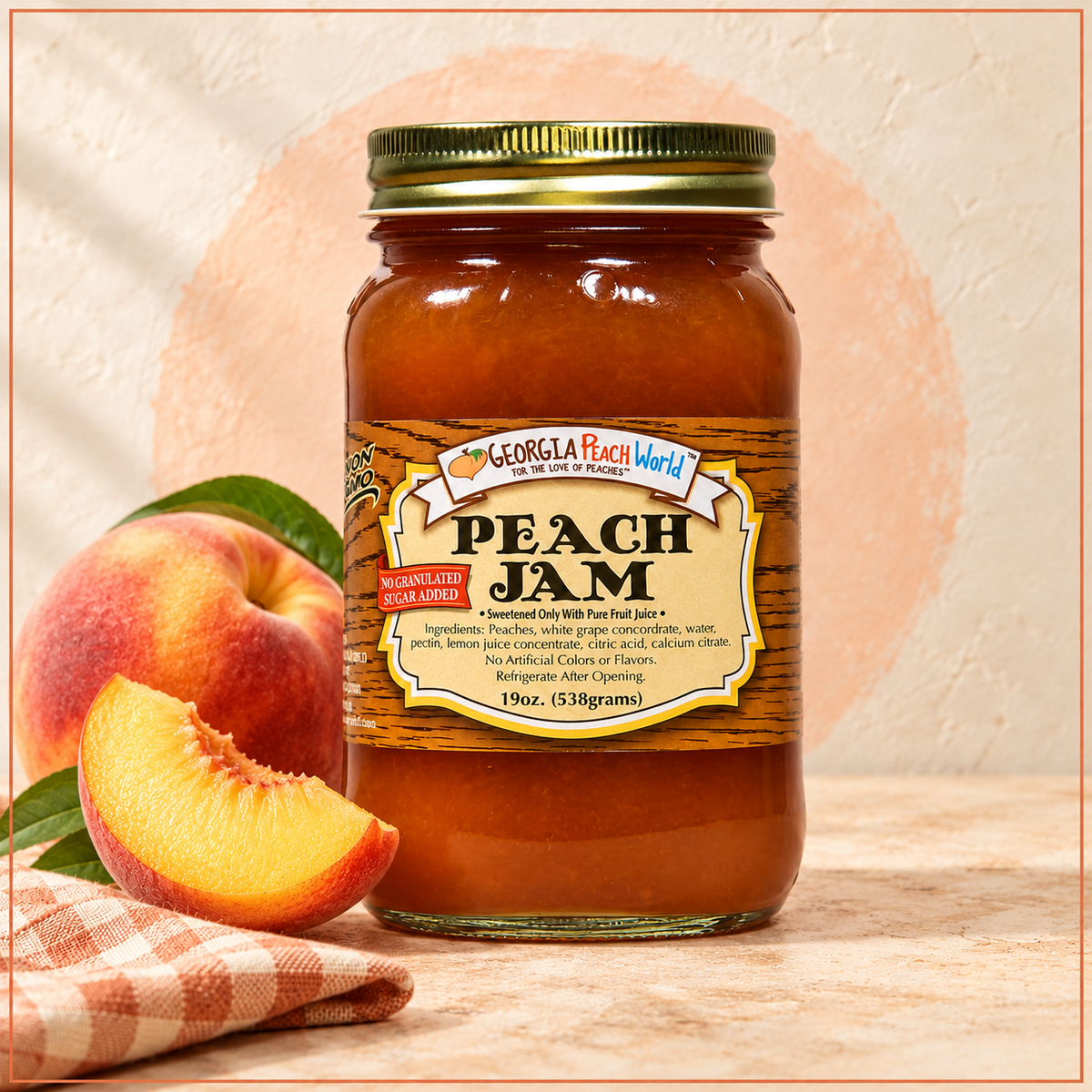 Georgia Peach Peach Jam - No Sugar Added