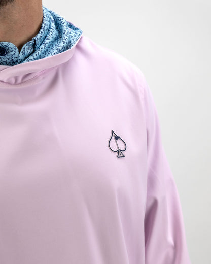 Pins and Aces Performance Golf Hoodie - Flower Doodle Blue