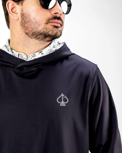 Pins and Aces Performance Golf Hoodie - White Noise