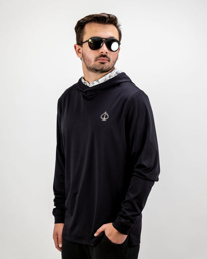 Pins and Aces Performance Golf Hoodie - White Noise