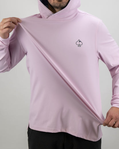 Pins and Aces Performance Golf Hoodie - Flower Doodle Blue